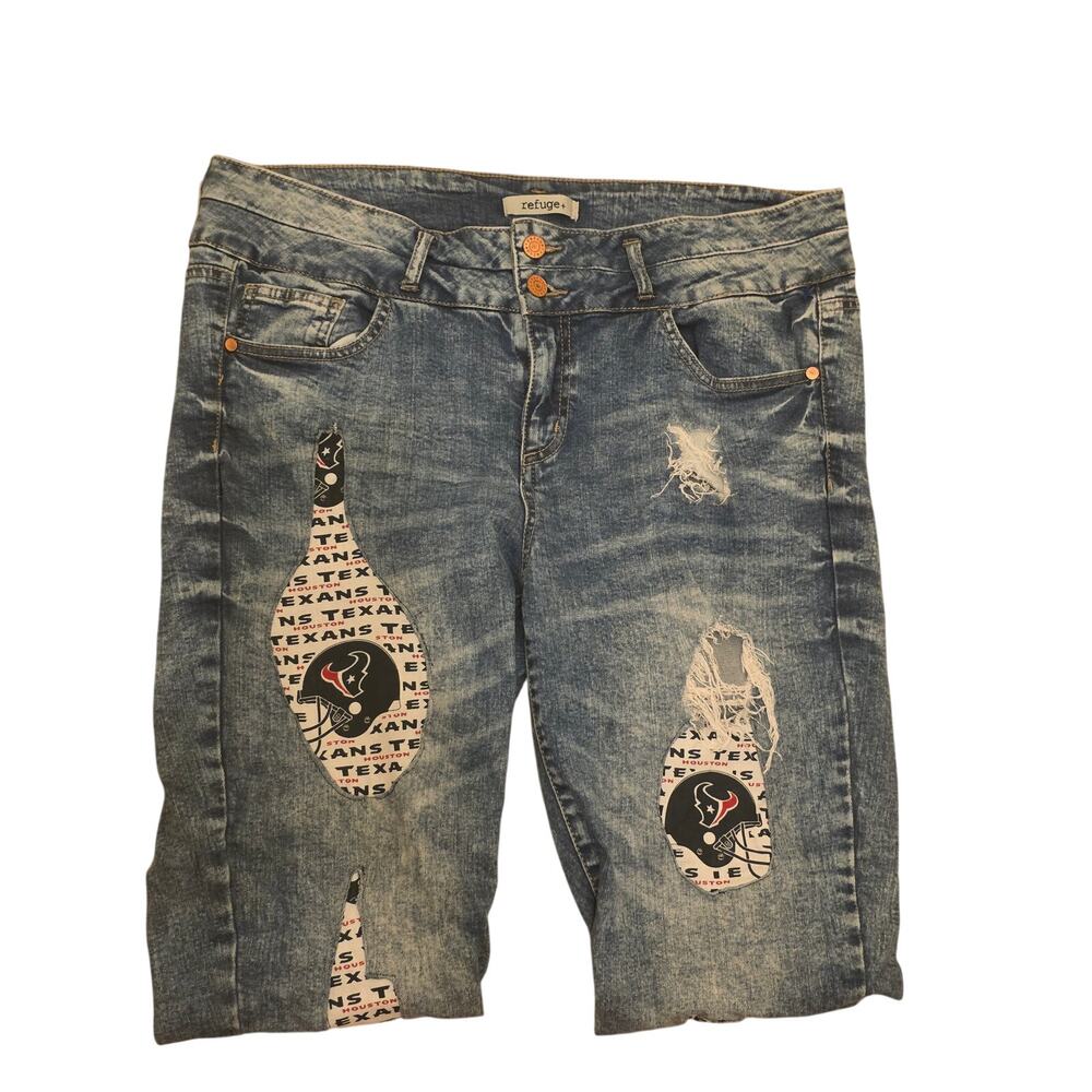 Refuge + Houston Texans Distressed Denim Patch Women's size 16 Jeans